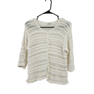 Krista Larson Women's Crochet Button Front Top